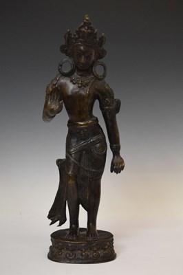 Lot 461 - Tibetan bronze figure of a bodhisattva