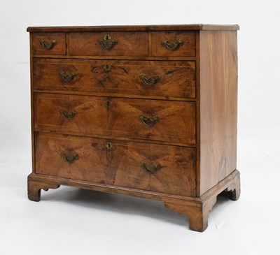 Lot 707 - Mid 18th Century inlaid walnut chest of drawers