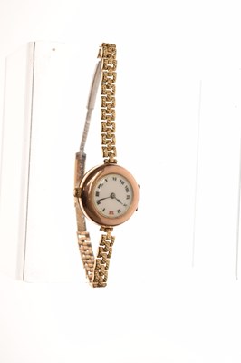 Lot 150 - Rolex - Lady's 9ct gold-cased cocktail watch, together with a J.W. Benson midsize 9ct gold-cased wristwatch