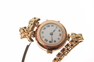 Lot 150 - Rolex - Lady's 9ct gold-cased cocktail watch, together with a J.W. Benson midsize 9ct gold-cased wristwatch