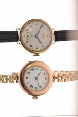 Lot 150 - Rolex - Lady's 9ct gold-cased cocktail watch, together with a J.W. Benson midsize 9ct gold-cased wristwatch