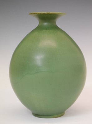 Lot 661 - Herman Kahler - Danish ovoid vase with matt jade green glaze