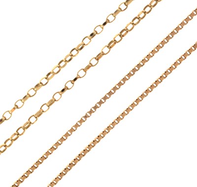 Lot 62 - 9ct gold box link necklace
