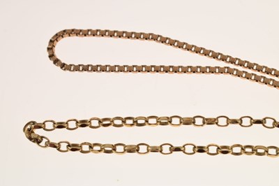 Lot 62 - 9ct gold box link necklace