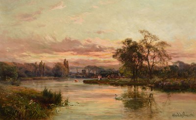 Lot 322 - Alfred de Breanski (1852-1928) - Oil on canvas - 'Cookham Reach'