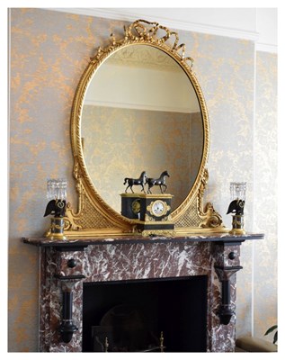 Lot 576 - Giltwood and gesso overmantel mirror