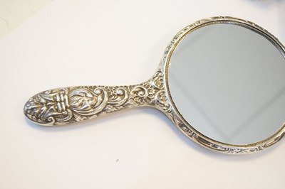 Lot 129 - Group of silver, including hand mirror, cased spoons, etc..