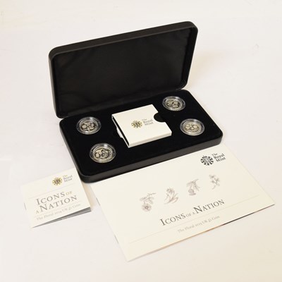 Lot 149 - Royal Mint limited edition silver proof  £1 'Floral' four coin set