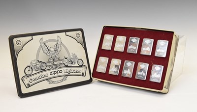 Lot 276 - Collection of ten Zippo Harley-Davidson lighters (cased)