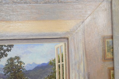Lot 541 - Stephen J Darbishire RBA (b.1940) - Oil on board - 'Afternoon Tea'