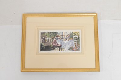 Lot 546 - Frances Shearing - Watercolour - 'Conservatory Tea'