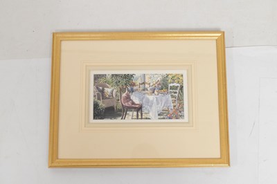 Lot 546 - Frances Shearing - Watercolour - 'Conservatory Tea'