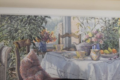 Lot 546 - Frances Shearing - Watercolour - 'Conservatory Tea'