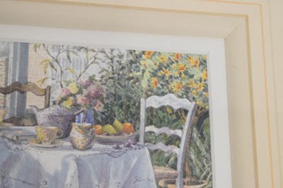 Lot 546 - Frances Shearing - Watercolour - 'Conservatory Tea'