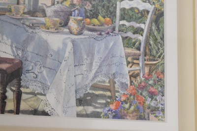 Lot 546 - Frances Shearing - Watercolour - 'Conservatory Tea'