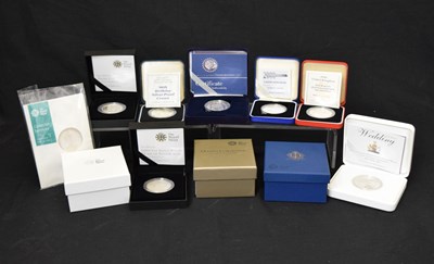 Lot 178 - Twelve Royal Mint Brilliant silver proof Crown and Commemorative £5 coins