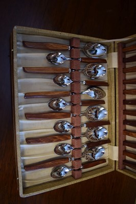 Lot 739 - Cased canteen of 'Glosswood' cutlery