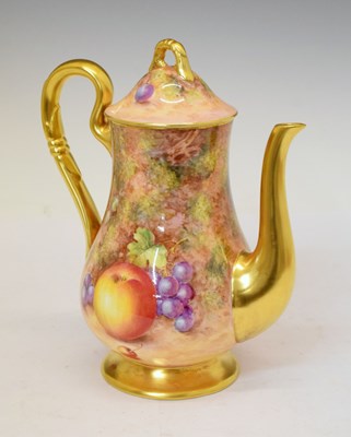 Lot 419 - Royal Worcester - Fruit decorated coffee pot