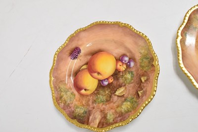 Lot 420 - Royal Worcester - Six fruit decorated tea plates