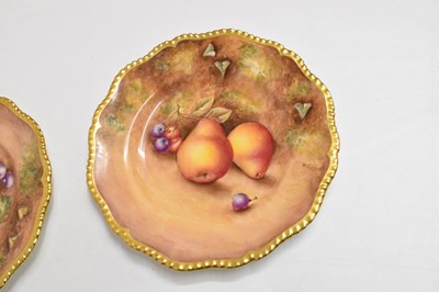 Lot 420 - Royal Worcester - Six fruit decorated tea plates