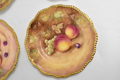 Lot 420 - Royal Worcester - Six fruit decorated tea plates