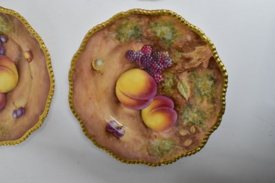 Lot 420 - Royal Worcester - Six fruit decorated tea plates