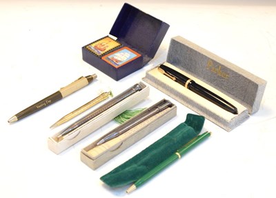 Lot 213 - Group of vintage pens and card game