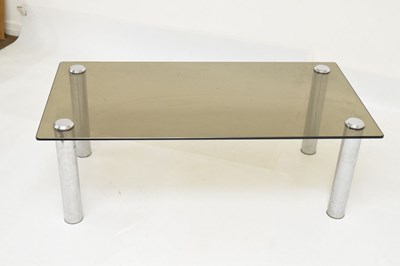 Lot 631 - Smoked glass top rectangular coffee table