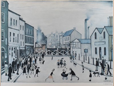 Lot 393 - L.S. Lowry- 'Level Crossing, Burton-on-Trent'