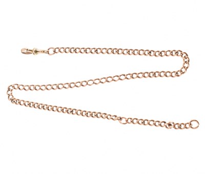 Lot 44 - 9ct rose gold curb link watch chain