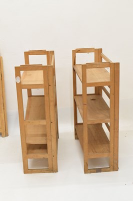 Lot 630 - Four folding wooden display shelves