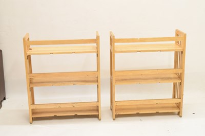 Lot 630 - Four folding wooden display shelves