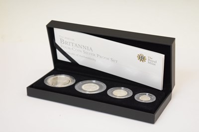 Lot 185 - Royal Mint Britannia Silver Proof Set four coin set, 2010