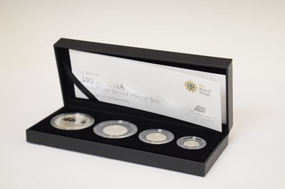 Lot 152 - Royal Mint silver proof britannia four coin set, 2012