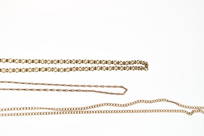 Lot 41 - Three various 9ct gold chains