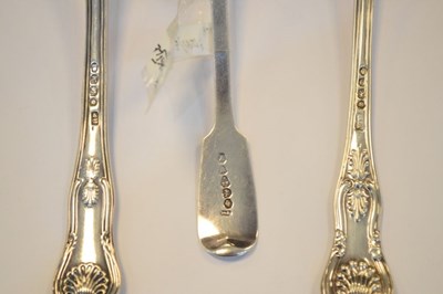 Lot 131 - Two George IV silver ladles and a Newcastle ladle, 217g approx