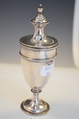 Lot 132 - Neoclassical urn caster, Sheffield 1910, 127g approx