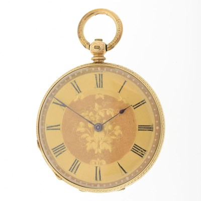 Lot 95 - Lady's 18K cased yellow metal pocket watch