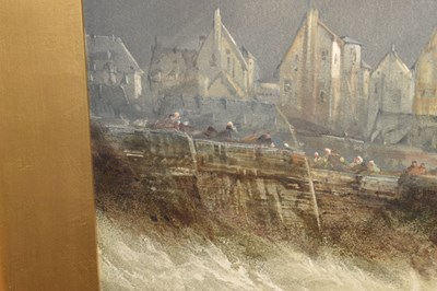 Lot 535 - Alfred Herbert, (1818-1861) - Watercolour - 'Rough Sea off St. Malo'