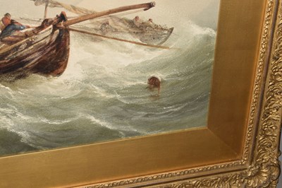 Lot 535 - Alfred Herbert, (1818-1861) - Watercolour - 'Rough Sea off St. Malo'
