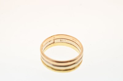 Lot 25 - Cypriot three-colour gold wedding ring, stamped '18ct'