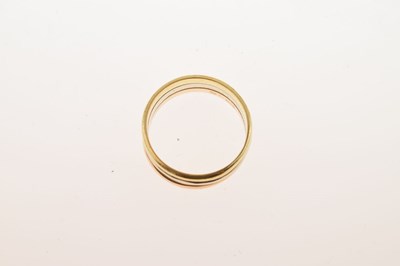 Lot 25 - Cypriot three-colour gold wedding ring, stamped '18ct'