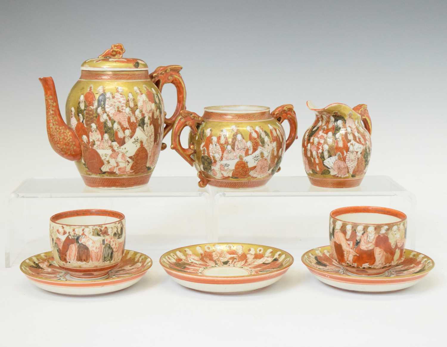 Lot 453 - 20th Century Japanese part tea set