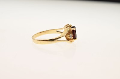 Lot 17 - Garnet dress ring, stamped '14K'
