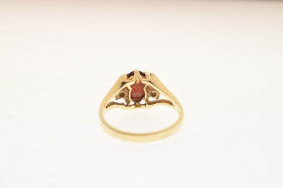 Lot 17 - Garnet dress ring, stamped '14K'