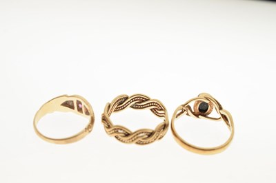Lot 20 - Three gold rings