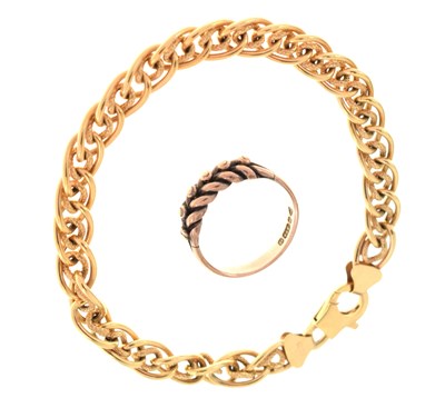 Lot 158 - 9ct gold fancy curb link bracelet