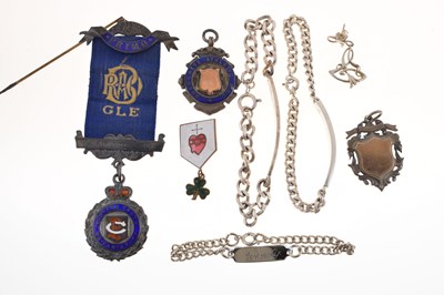 Lot 196 - Collection of silver jewellery, medallions, etc