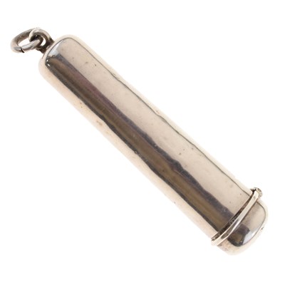 Lot 113 - 15ct banded cheroot holder with silver case