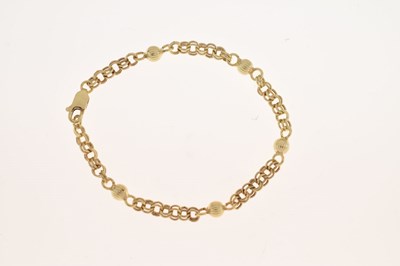 Lot 55 - 9ct gold fancy belcher and ball link bracelet